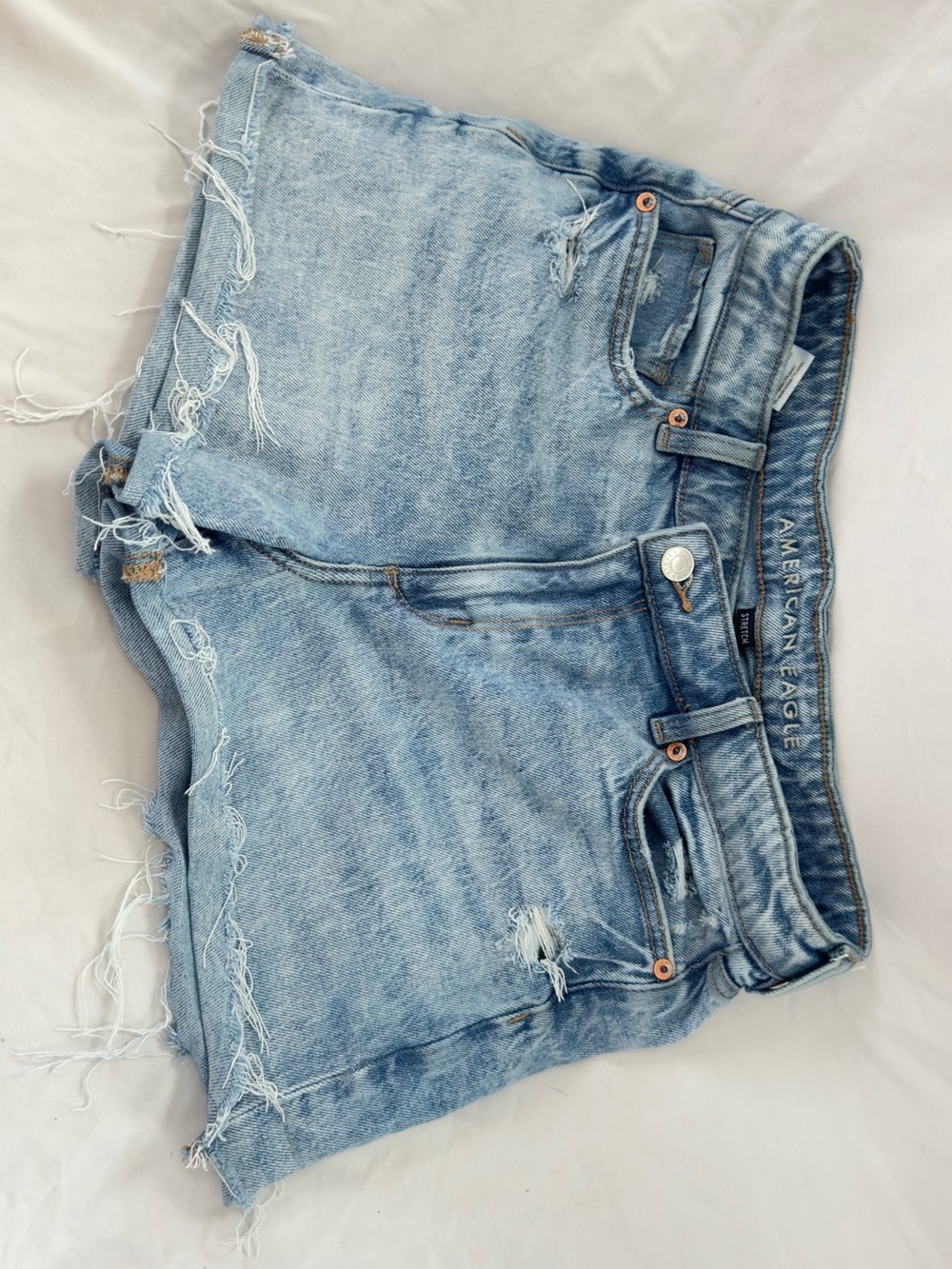 American Eagle Outfitters Light Wash Distressed Jean Shorts